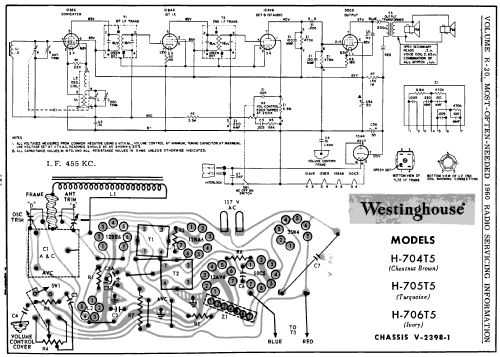 H-705T5 Ch= V-2398-1; Westinghouse El. & (ID = 186233) Radio