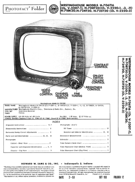 H-706T16 Ch= V-2207-1; Westinghouse El. & (ID = 3140000) Télévision