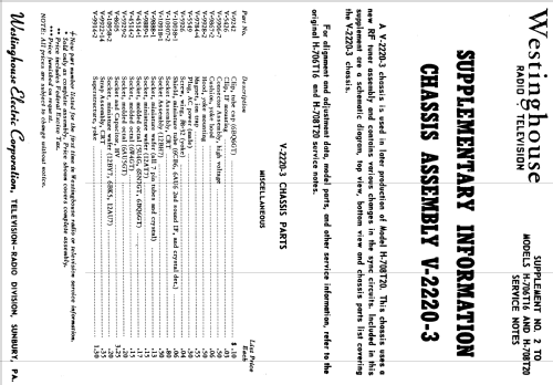 H-718K20 Ch= V-2220-4; Westinghouse El. & (ID = 1222157) Televisore