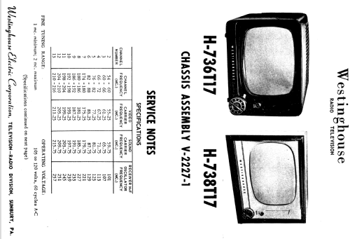 H-738T17 Ch= V-2227-1; Westinghouse El. & (ID = 1210048) Televisore