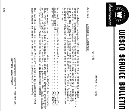 H-752T21 Ch= V-2233-2; Westinghouse El. & (ID = 1225822) Televisión