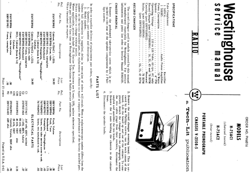 H-75AC1 Ch= V-2508-5; Westinghouse El. & (ID = 1207501) R-Player