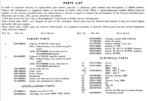 H-75AC2E Ch= V-2538-2; Westinghouse El. & (ID = 1208238) R-Player