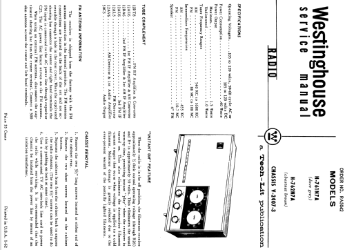 H-762N7A Ch= V-2407-3; Westinghouse El. & (ID = 1199871) Radio