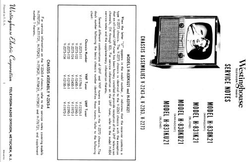 H-786K21 Ch= V-2263-12; Westinghouse El. & (ID = 1256361) Fernseh-E