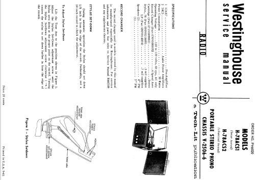 H-78ACS2 Ch= V-2506-6; Westinghouse El. & (ID = 1200432) Enrég.-R