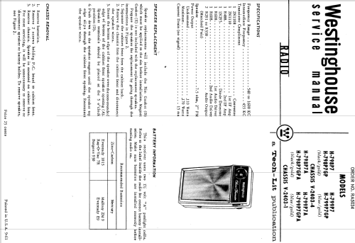 H-799P7GP Ch= V-2403-4; Westinghouse El. & (ID = 1200734) Radio