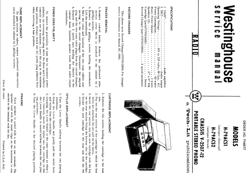 H-79ACS1 Ch= V-2507-12; Westinghouse El. & (ID = 1200407) R-Player