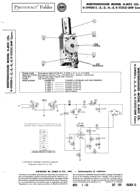 H-802 Ch= V11900-2; Westinghouse El. & (ID = 3181279) Converter