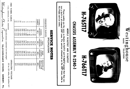 H-811T17 Ch= V-2240-1; Westinghouse El. & (ID = 1269830) Television
