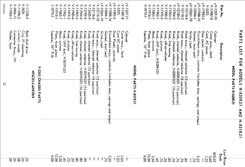 H-831KU21 Ch= V-2273-132; Westinghouse El. & (ID = 1283947) Television