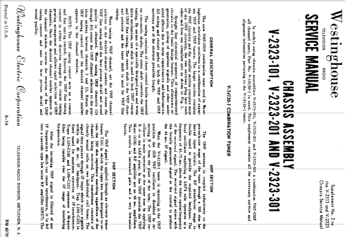 H-844K21 Ch= V-2313; Westinghouse El. & (ID = 1332806) Television