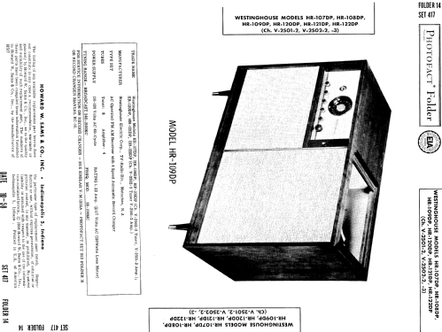 HR-122DP Ch= V-2502-3 + V-2501-2; Westinghouse El. & (ID = 774607) Radio