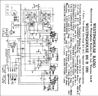 890 ; Westinghouse brand, (ID = 1615429) Radio