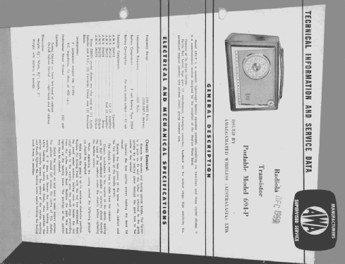 Transistor 6 W610P; Westinghouse brand, (ID = 1753335) Radio