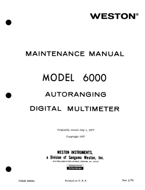 Auto Ranging Digital Multimeter 6000; Weston Inventor (ID = 2879894) Equipment