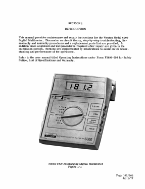 Auto Ranging Digital Multimeter 6000; Weston Inventor (ID = 2879898) Equipment