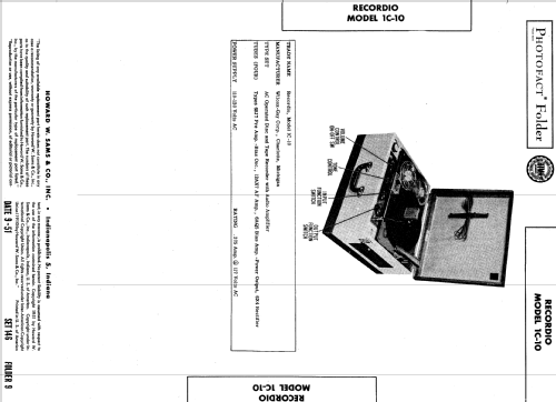 1C-10 Recordio ; Wilcox-Gay Corp.; (ID = 533569) Enrég.-R