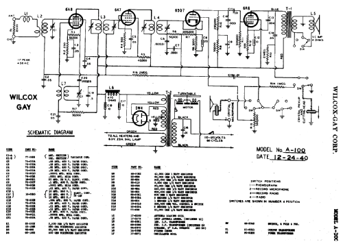 A100 ; Wilcox-Gay Corp.; (ID = 698324) Radio