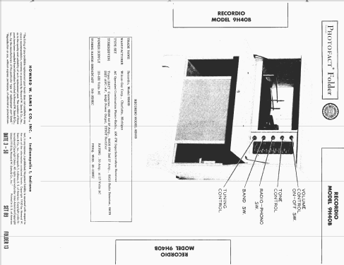 Recordio 9H40B ; Wilcox-Gay Corp.; (ID = 1611092) Radio