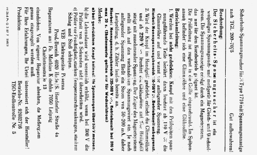 Sicherheits-Spannungssucher mit Spannungsanzeige 1716; WOBLA, Elektro- (ID = 1961488) Equipment