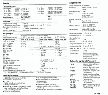 FT-840; Yaesu-Musen Co. Ltd. (ID = 2735072) Amat TRX