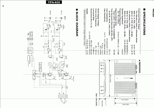 2-Channel/BTL Power Amplifier YPA-620; Yamaha Co.; (ID = 1117774) Ampl/Mixer