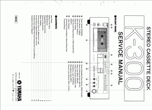 Natural Sound Stereo Cassette Deck K-300; Yamaha Co.; (ID = 967307) Ton-Bild