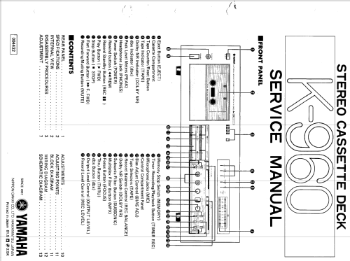 Natural Sound Stereo Cassette Deck K-960; Yamaha Co.; (ID = 970331) R-Player
