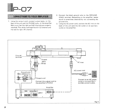 Natural Sound Semiautomatic Belt-Drive Turntable P-07; Yamaha Co.; (ID = 2081285) R-Player