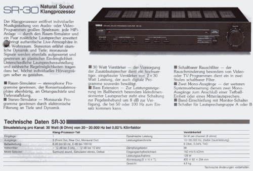 SR-30; Yamaha Co.; (ID = 1012645) Ampl/Mixer