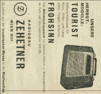 Tourist B52; Zehetner Radiobau- (ID = 2036095) Radio
