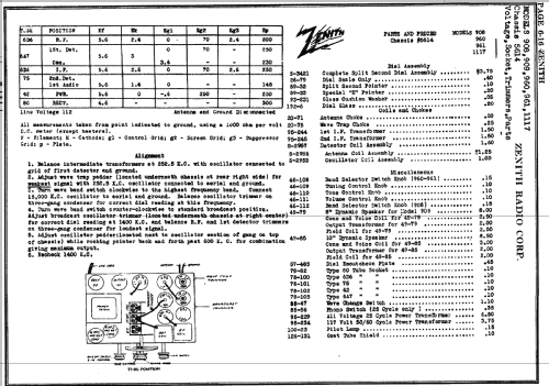 1117 Ch= 5614; Zenith Radio Corp.; (ID = 342145) Radio