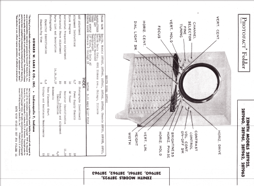 28T960-GO 'Waldorf' Ch= 28F20; Zenith Radio Corp.; (ID = 1619083) Television