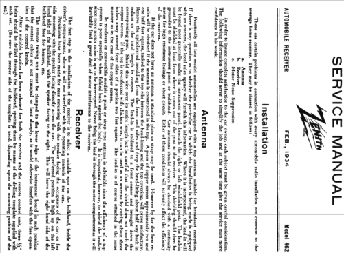 462 Ch= 2057; Zenith Radio Corp.; (ID = 311409) Car Radio