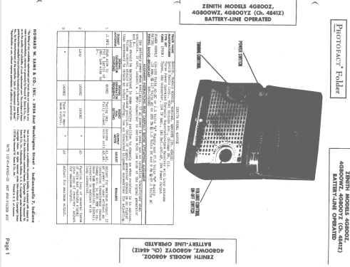 4G800WZ Ch= 4E41Z; Zenith Radio Corp.; (ID = 1451526) Radio