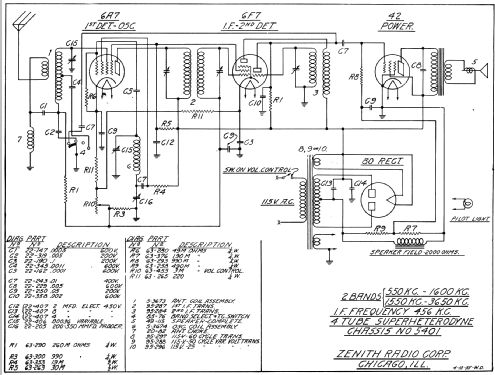 4P26 Ch=5401; Zenith Radio Corp.; (ID = 338321) Radio