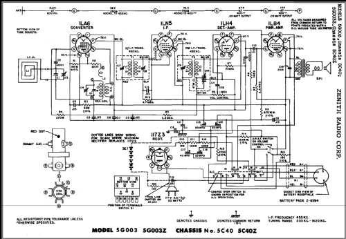 5G003Z Ch= 5C40Z; Zenith Radio Corp.; (ID = 447754) Radio