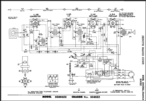 5G003ZZ Holiday Ch= 5C40ZZ; Zenith Radio Corp.; (ID = 447756) Radio