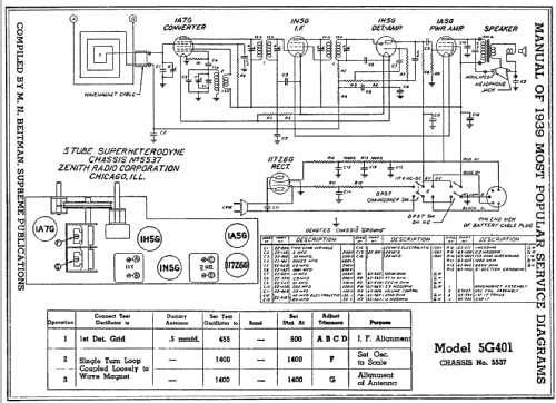 5G401L Ch=5537; Zenith Radio Corp.; (ID = 67138) Radio