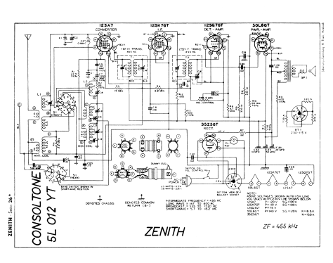 5L012YT Consoltone ; Zenith Radio Corp.; (ID = 2728536) Radio