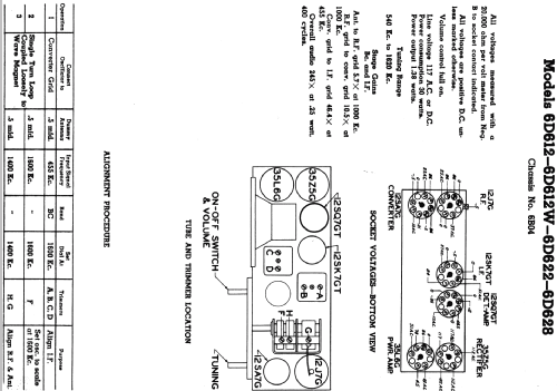 6D2612 6-D-2612 Ch=6B04; Zenith Radio Corp.; (ID = 346114) Radio