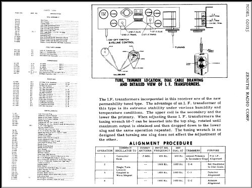 6D815W Ch= 6E05; Zenith Radio Corp.; (ID = 370410) Radio