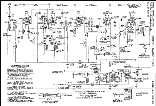 6MF080 Ford-Adjust-O-Matic´46 Ch=6C81; Zenith Radio Corp.; (ID = 490232) Car Radio