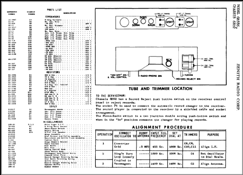 6R886 'Modern' Ch= 6E02; Zenith Radio Corp.; (ID = 371036) Radio