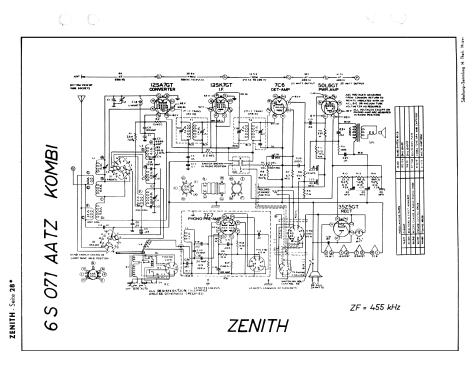 6S071AATZ Kombi Ch=5C61T; Zenith Radio Corp.; (ID = 2728565) Radio