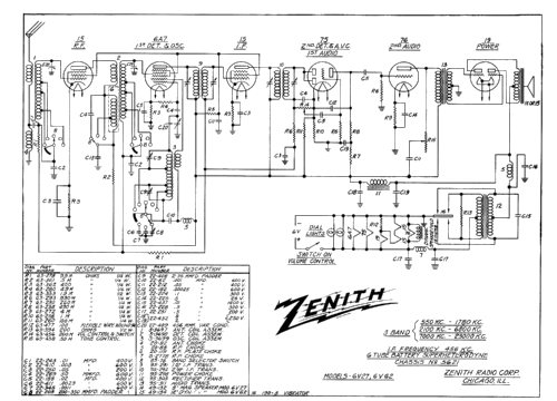 6V27 Ch= 5621; Zenith Radio Corp.; (ID = 60337) Radio