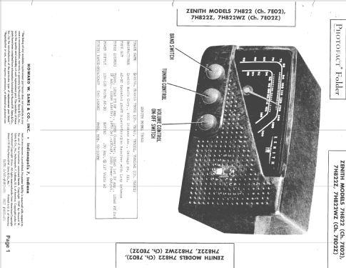 7H822Z Triumph Ch= 7E02Z; Zenith Radio Corp.; (ID = 1482420) Radio