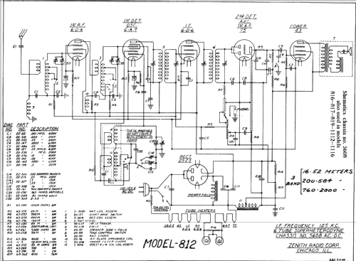 819 Ch=5608; Zenith Radio Corp.; (ID = 330939) Radio