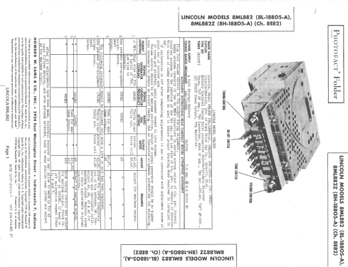 8ML882 Ch= 8E82 Lincoln; Zenith Radio Corp.; (ID = 1389338) Car Radio